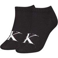 Calvin Klein 2 Pack Cotton Rich Monogram Logo Trainer Socks Black