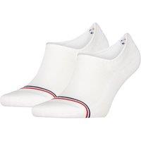Tommy Hilfiger 2 Pack Striped Toe Cotton Rich Trainer Socks White