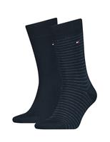 2 Pack Striped & Plain Cotton Rich Socks
