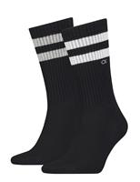 2pk Striped Cuff Cotton Rich Sports Socks
