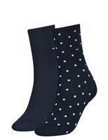 2pk Cotton Rich Polka Dot Ankle High Socks
