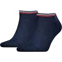 Tommy Hilfiger 2 Pack Striped Cuff Cotton Rich Trainer Socks Black
