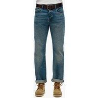 Straight Fit Turn-Up Rigid Denim Jeans