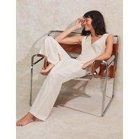Linen Rich Wide Leg Trousers