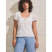 Pure Cotton Frill Detail Top