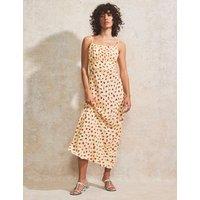 Floral Round Neck Midi Tea Dress