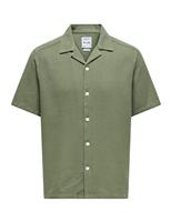 ONLY & SONS Regular Fit Pure Cotton Waffle Shirt Green