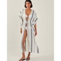 Pure Cotton Striped Beach Cover Up Kaftan