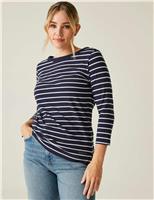 Regatta Baylette II Cotton Rich Striped Top Navy Mix