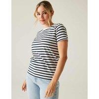Regatta Bayletta Cotton Rich Striped T-Shirt White Mix
