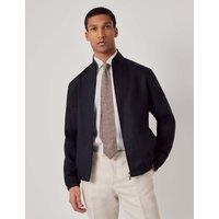 Hawes & Curtis Pure Linen Bomber Jacket Navy