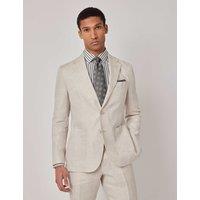 Hawes & Curtis Slim Fit Pure Linen Suit Jacket Stone