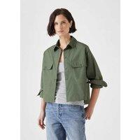 Pure Cotton Oversized Cropped Utility Shirt