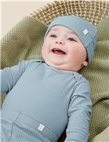 Baby 2pk Cotton Blend Ribbed Hats (0-12 Mths)