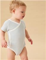 Cotton Blend Striped Wrap Bodysuit (7lbs-18 Mths)