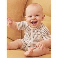 Cotton Blend Striped Zip Sleepsuit (0-24 Mths)