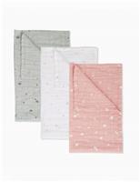 3pk Pure Cotton Pink Muslin Squares