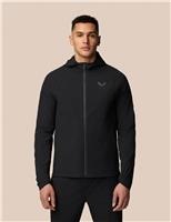 Castore Branded Elastic Wind Hooded Sports Jacket Black
