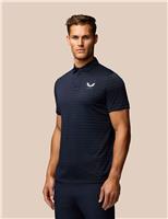 Castore Pinnacle Striped Textured Polo Shirt Navy