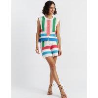 Pure Cotton Colour Block Knitted Vest Top