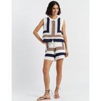 Pure Cotton Colour Block Knitted Shorts