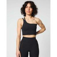 Girlfriend Collective Uma One Shoulder Non Wired Sports Bra (S-XL) Black