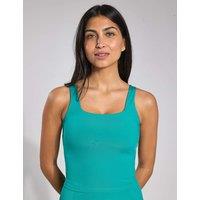 Girlfriend Collective Tommy Tank Square Neck Vest Top Teal Green