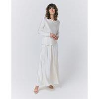 Ghost Satin Maxi Slip Skirt Ivory