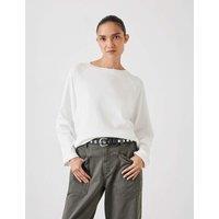 HUSH Matilda Pure Cotton Crew Neck Top White