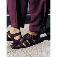Leather Ankle Strap Fisherman Sandals