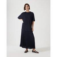 Esme Cotton Rich Pleated Midi T-Shirt Dress