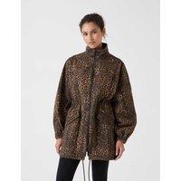 Pure Cotton Leopard Print Utility Parka