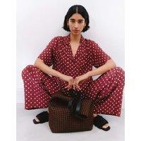 Geometric Revere Collar Relaxed Shirt