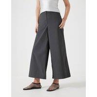 Pure Cotton Wide Leg Cropped Chinos