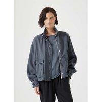 HUSH Cotton Blend Relaxed Utility Jacket Grey