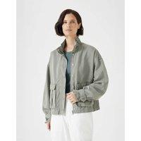 HUSH Cotton Blend Relaxed Utility Jacket Light Green