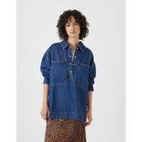 Denim Oversized Pullover Shirt