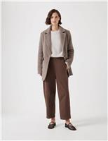Pure Cotton Pull On Barrel Leg Trousers
