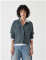 Cotton Rich Textured Knitted Shirt Jacket