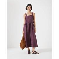 Square Neck Midi Waisted Dress