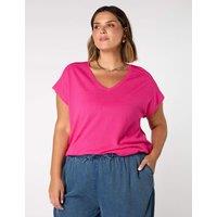 Linen Rich V-Neck Knitted Top