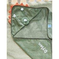 Personalised Green Dinosaur Hooded Towel