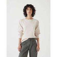 HUSH Emily Pure Cotton Puff Sleeve Top Nude
