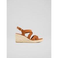Suede Crossover Strappy Wedge Sandals