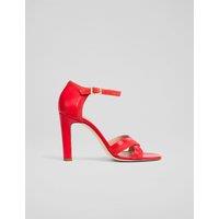 Leather Ankle Strap Stiletto Heel Sandals