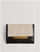 Leather Herringbone Panel Purse