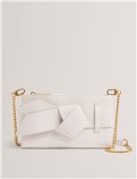 Faux Leather Knot Bow Clutch Bag