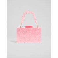 Resin Box Beaded Handle Clutch Bag