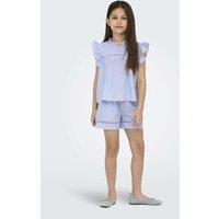 Kids Only Pure Cotton Striped Ruffle Detail Top (8-14 Yrs) Blue Mix