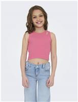 Kids Only Cotton Rich Cropped Tank Top (7-14 Yrs) Light Green